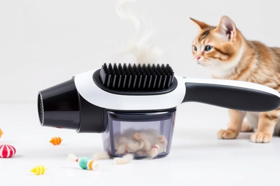 brosse aspirante pour chat