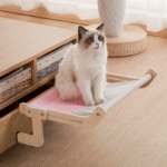 Hamac pour chat en bois – Lit suspendu sans perçage – Image 2